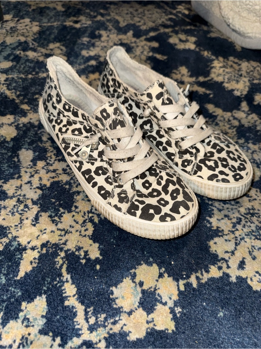 Blowfish Black and White Leopard Canvas Sneakers